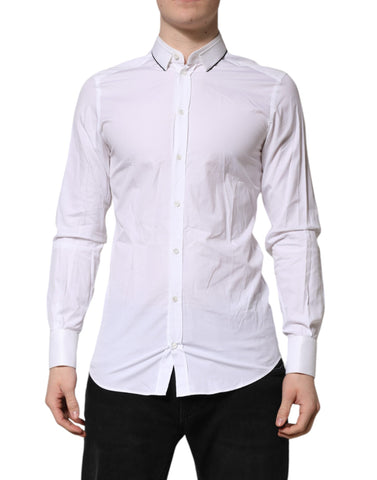 White Cotton GOLD Long Sleeves Formal Shirt