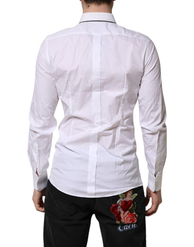 White Cotton GOLD Long Sleeves Formal Shirt