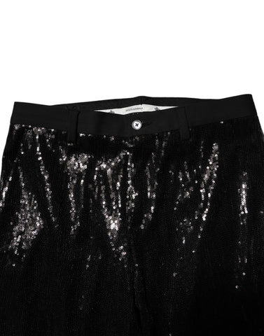 Black Sequined Embellishment Pants