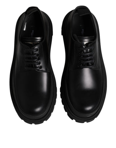 Black Leather Lace Up Derby Men Dress Shoes