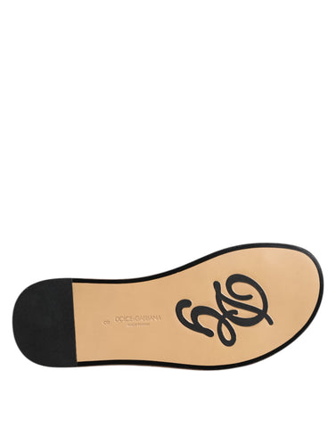 Black Monochrome Braided Raffia Slides Shoes