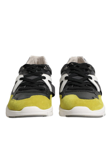 Wielokolorowe sznurowane niskie buty sportowe męskie