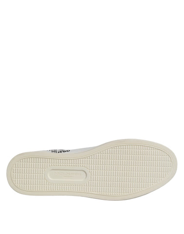 Białe buty sportowe męskie ze skóry cielęcej London