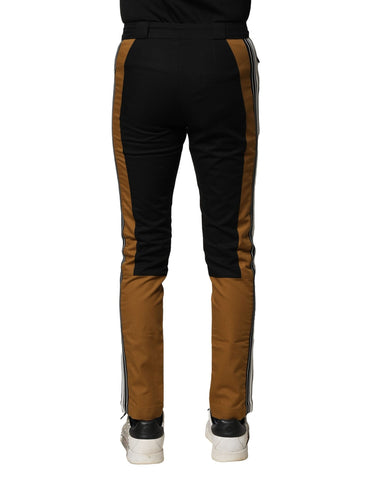Wielokolorowe bawełniane spodnie męskie o dopasowanym kroju