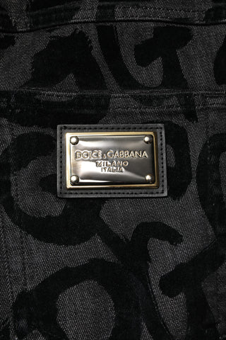 Gray Cotton DG Logo Straight Men Denim Jeans