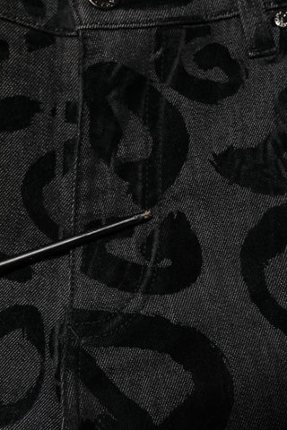 Gray Cotton DG Logo Straight Men Denim Jeans