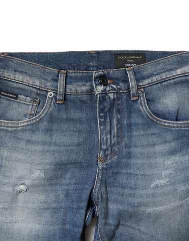 Blue Washed Cotton Slim Fit Men Denim Jeans