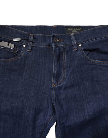 Blue Cotton Stretch Skinny Men Denim Jeans