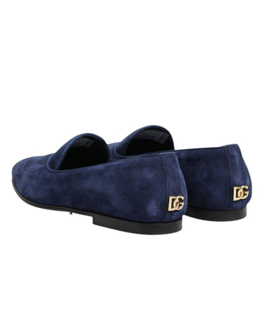 Blue Velvet DG Logo Loafers Formal Shoes