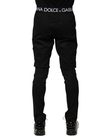 Black Nylon Skinny Men Jogger Pants