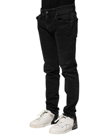 Black Cotton Skinny Men Denim Jeans