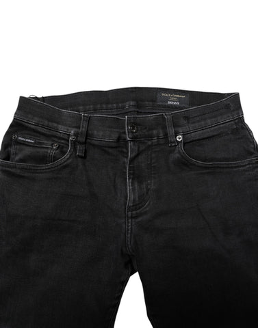 Black Cotton Skinny Men Denim Jeans