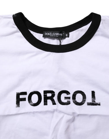 White Graphic Print Crew Neck Cropped T-shirt