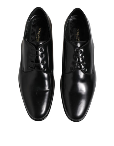 Black Leather Lace Up Derby Men Dress Shoes