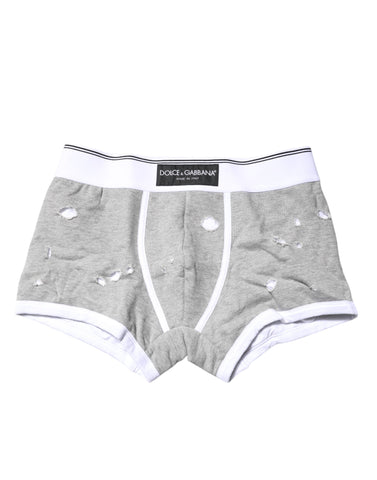 Gray Cotton Stretch Regular Boxer Underwear