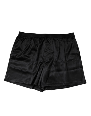 Black Silk Regular Men Boxer Shorts Underwear