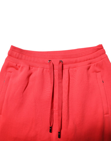 Red Cotton Men Jogger Sweatpants Pants