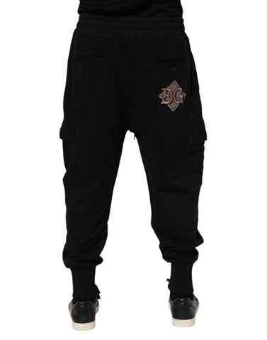Black Cotton Logo Jogger Sweatpants Pants
