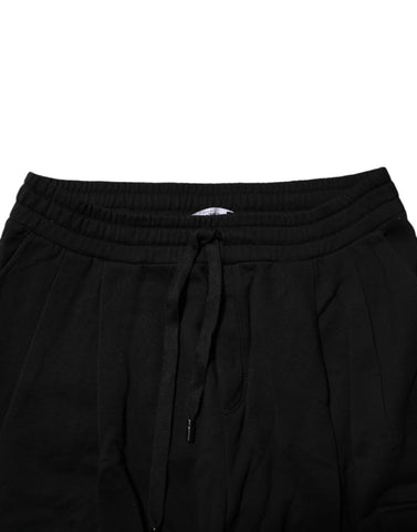 Black Cotton Logo Jogger Sweatpants Pants