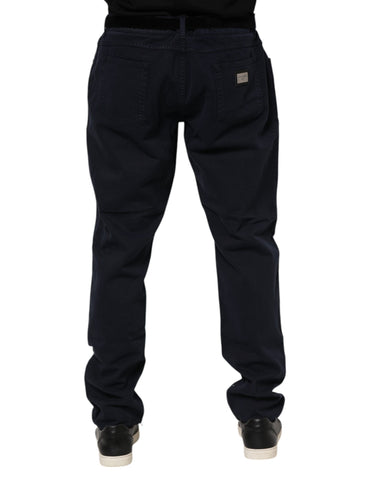 Black Cotton Tapered Denim Jeans