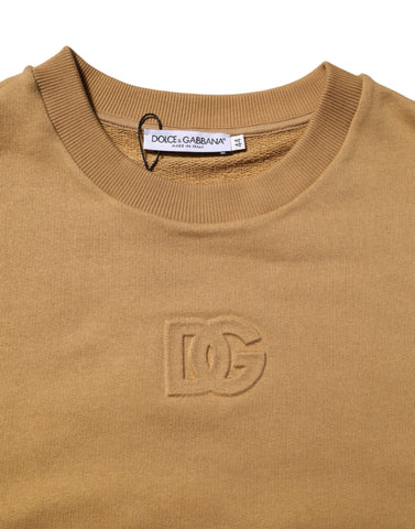 Mustard Cotton DG Embossed Pullover Sweater