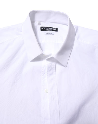 White Cotton GOLD Long Sleeves Formal Shirt