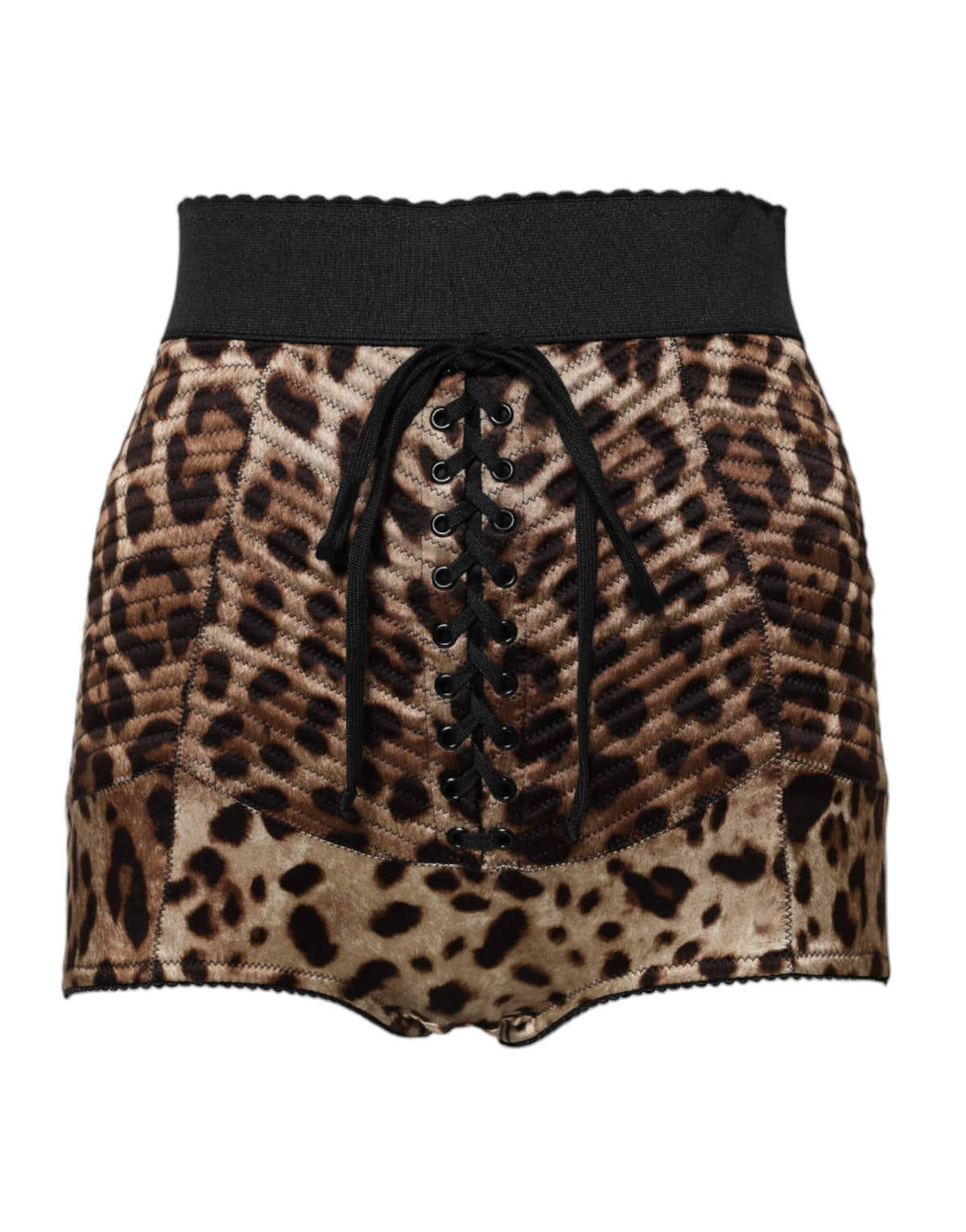 Brown Leopard High Waist Hot Pants Shorts