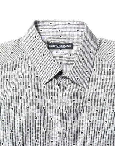 Gray Dotted Semi Fitted GOLD Men Formal Shirt