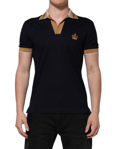 Black Cashmere Crown Logo Men Polo T-shirt