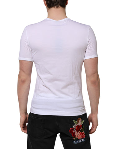 White Short Sleeves V-neck Underwear T-shirt