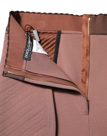 Brown Viscose High Waisted Hot Pants Shorts