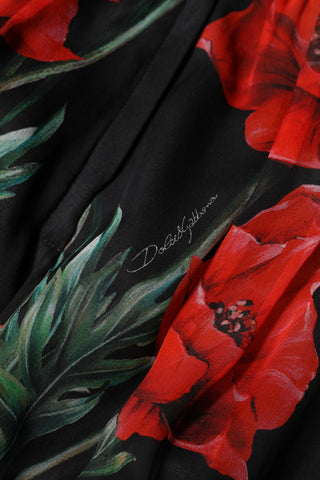 Black Floral High Waist Women Hot Pants Shorts