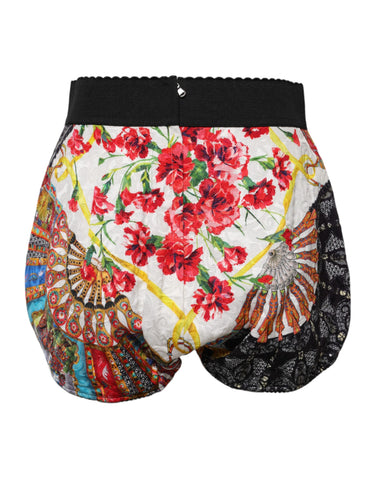 Multicolor Floral High Waist Hot Pants Shorts