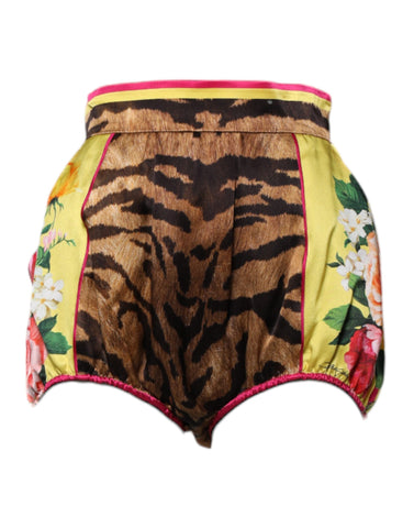 Multicolor Floral High Waist Hot Pants Shorts