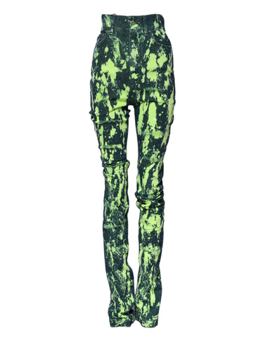 Green Color Splash High Waist Denim Jeans