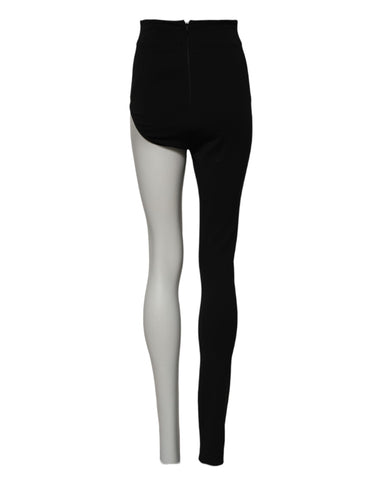 Black Wool High Waist Single Leg Pants