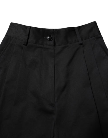 Black Cotton HighWaist Wide Leg Pants