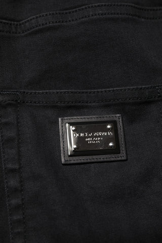 Black Cotton High Waist Skinny Denim Jeans