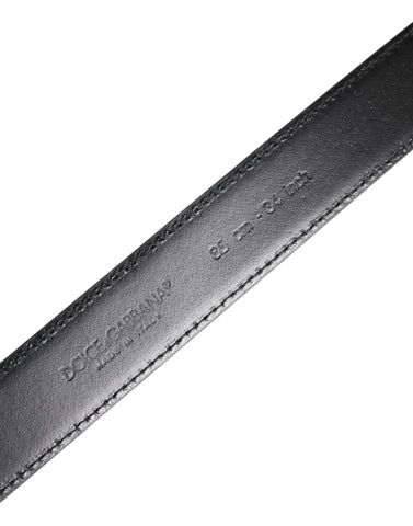 Black Classic Leather Metal Buckle Belt