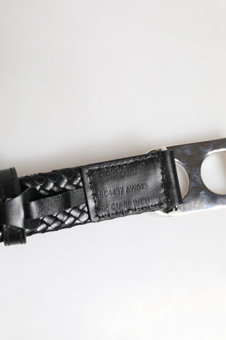 Black Classic Leather DG Logo Buckle Belt