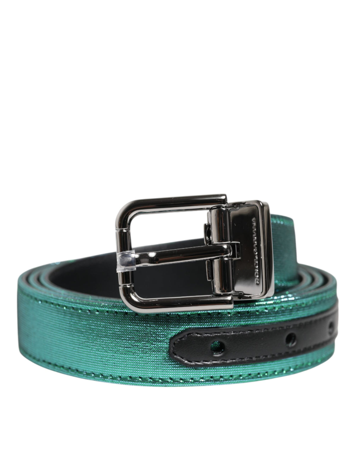 Green Black Polyester Metal Buckle Belt