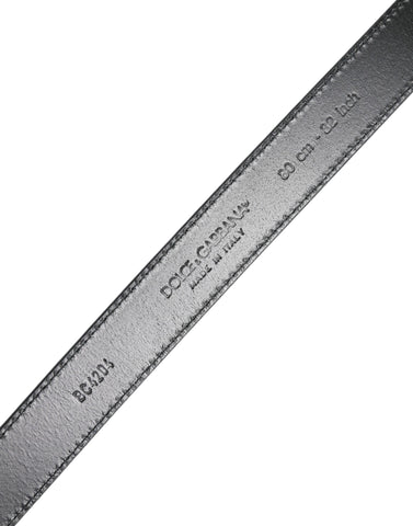 Blue Leather Classic Metal DG Logo Buckle Belt