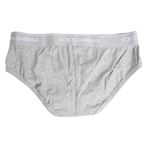 Gray Cotton Stretch Regular Brief Underwear