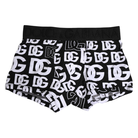 Black Cotton Logo Regular Men Boxer Underwear