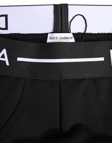 Black Cotton Stretch Regular Brief Underwear