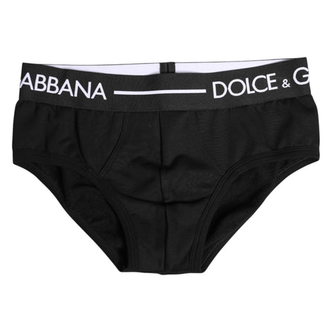 Black Cotton Stretch Regular Brief Underwear