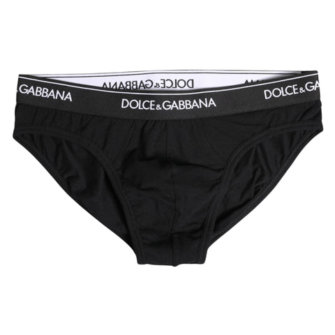 Black Cotton Stretch Regular Brief Underwear