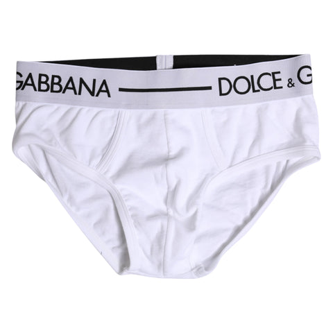 White Cotton Stretch Regular Brief Underwear
