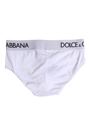 White Cotton Stretch Regular Brief Underwear
