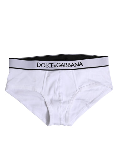 White Cotton Stretch Regular Brief Underwear